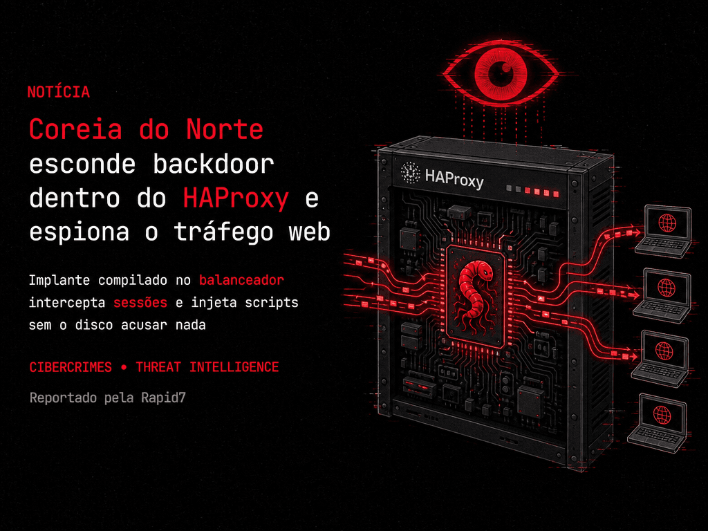 Espionagem silenciosa: Coreia do Norte compila backdoor dentro do HAProxy das vítimas e intercepta o tráfego web