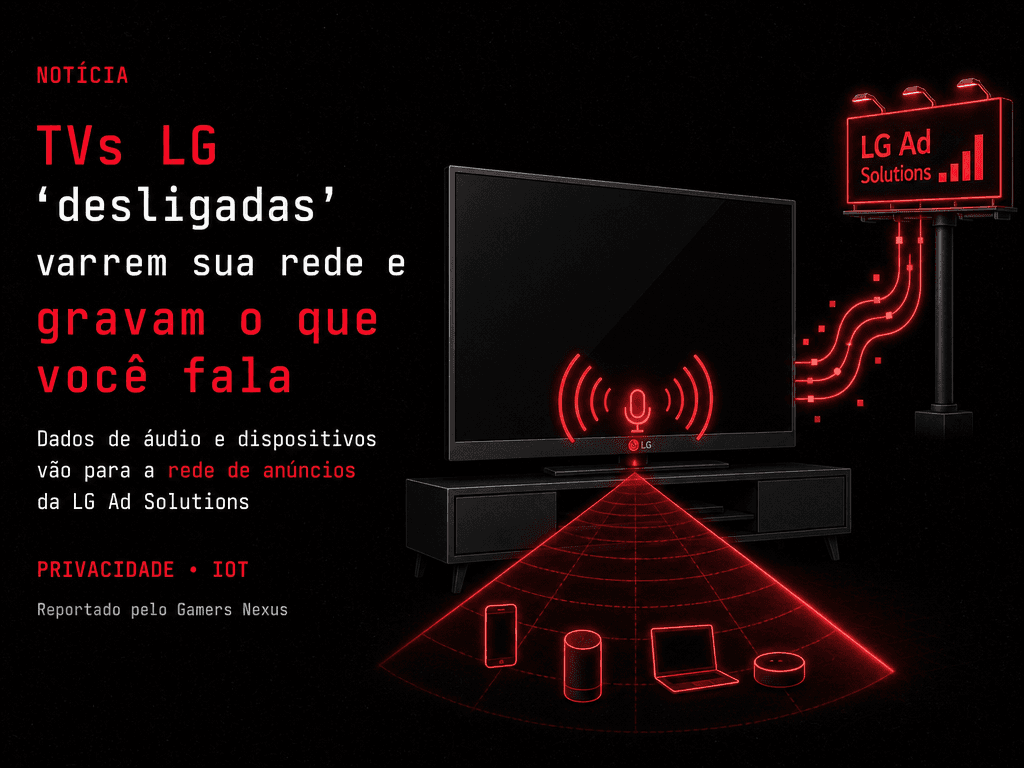 TVs LG "desligadas" varrem sua rede e gravam o que você fala — dados vão para a rede de anúncios