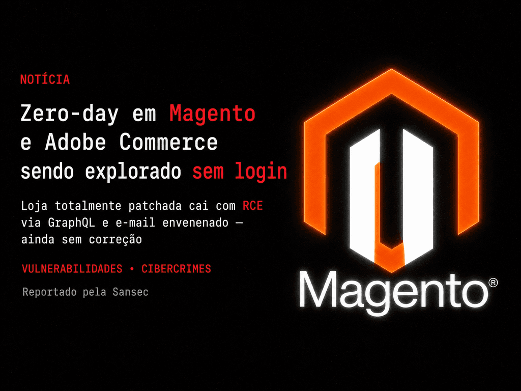 Zero-day em Magento e Adobe Commerce está sendo explorado sem login — e ainda sem patch