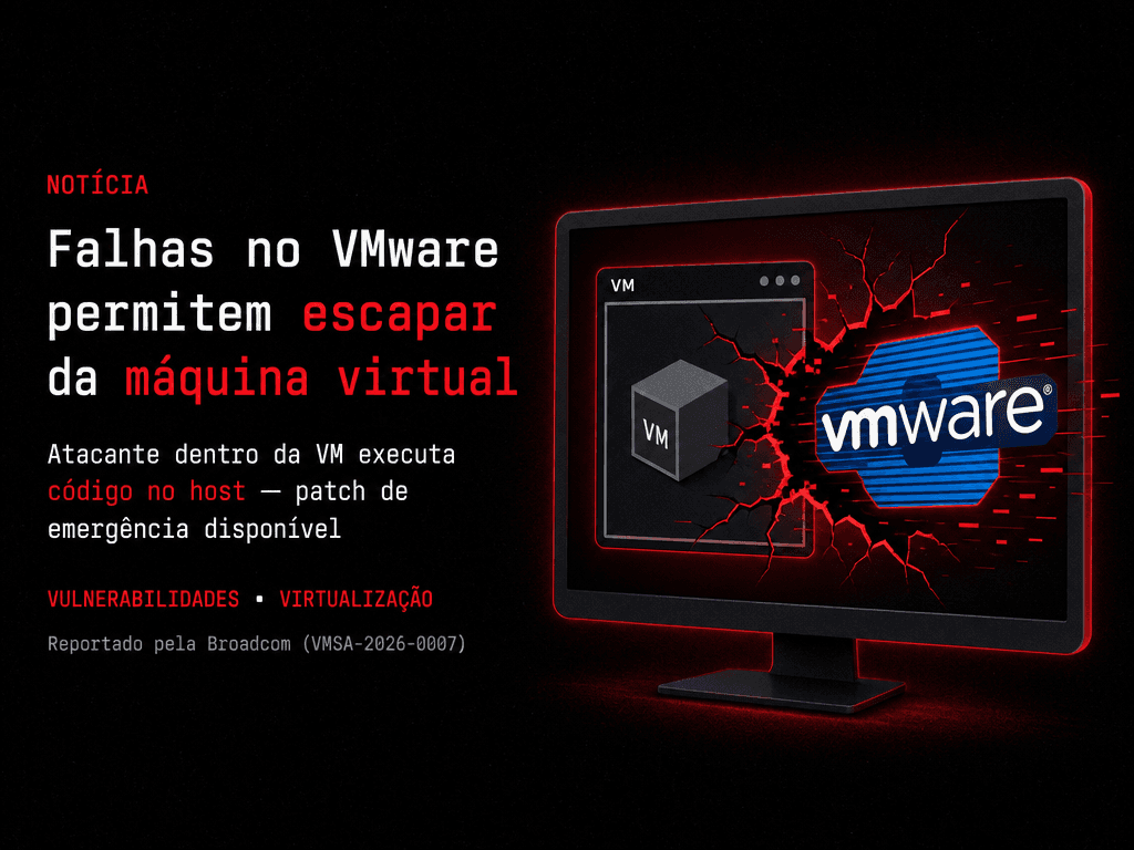 Falhas críticas no VMware permitem escapar da máquina virtual e rodar código no host: patch de emergência disponível